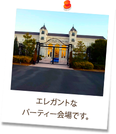 エレガントなパーティー会場です。